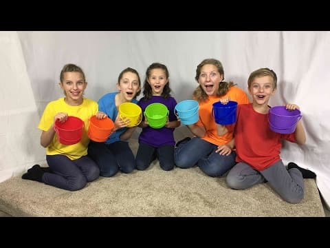 Learn English Colors Rainbow Bucket Surprise Egg