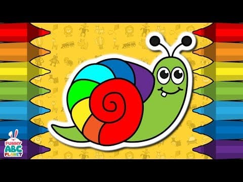 How to draw a rainbow snail drawing - coloring and animation