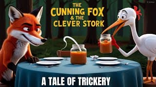The Cunning Fox and the Clever Stork Short Story for Kids | Moral Story - A Tale of Trickery