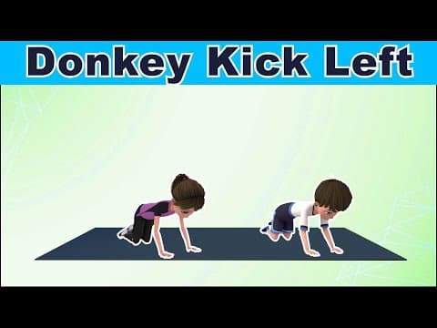 Donkey Kicks Exercise for kids | Burn Fat |Kids Exercise