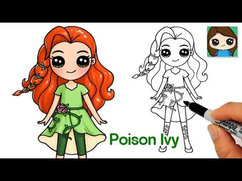 How to draw poison ivy - dc super hero girls