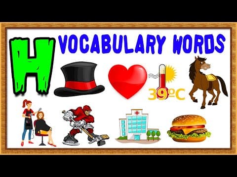 Vocabulary words for kids - words from letter h - words that start with h