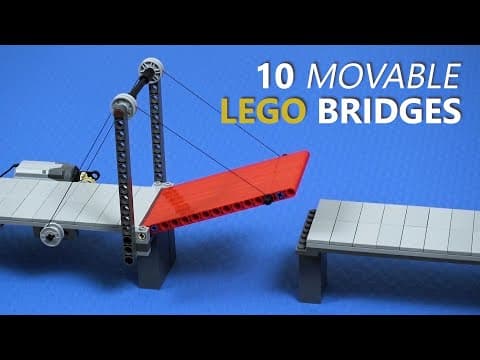 Ten movable LEGO bridges in action