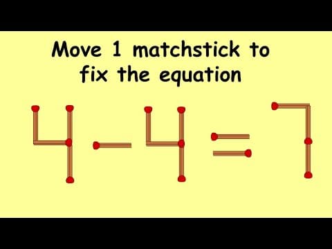 Fix 4-4=7 | Match Stick Puzzles part 25 | Puzzles with Answer