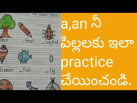 How to teach articles a, an and the - english grammar for kids - grade 1 - telugu