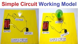simple circuit working model - simple circuit light bulb with switch - diy