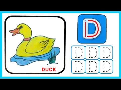 Tracing - tracing letter d - tracing letters for kids - practice writing letter d