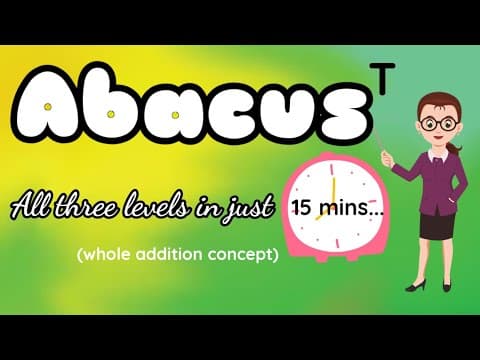 Abacus|All three levels in just 15mins|whole concept of addition|small,big,combination methods