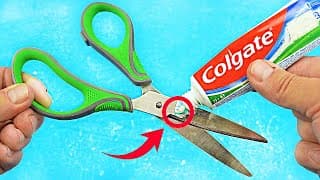 Put toothpaste on scissors!!😱 Didn't expect it to be so effective, any home can use it!
