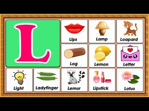 Words from l - vocabulary words - early childhood education - abc flashcards