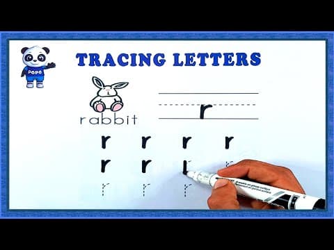 Tracing - tracing letter r - practice writing letter r - writing practice - kids learning videos