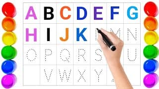 Alphabet,ABC song, ABCD, A to Z,Kids rhymes,collection for writing along dotted lines for toddler-2