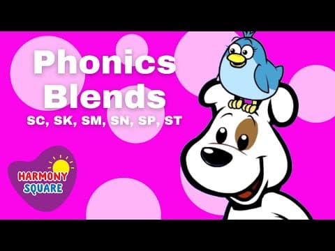 Phonics Blends for Kids: SC,SK,SM,SN,SP,ST-Beginning Reading on Harmony Square
