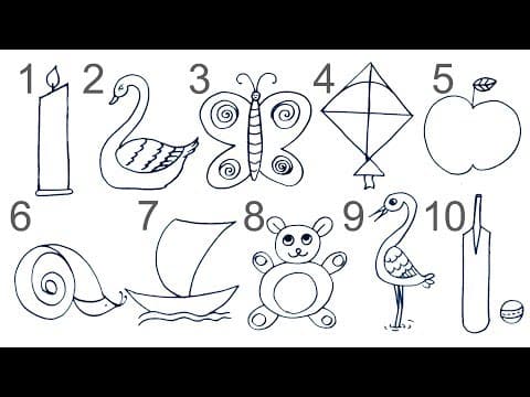 How to draw pictures using numbers, Simple Drawing Ideas for beginners