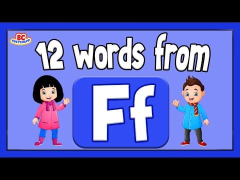 Words That Start With F | Phonics For Toddlers | 12 Words From F | Toddler Learning Video