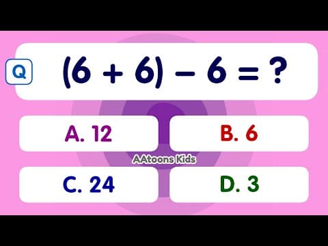 Quiz Time | Maths Quiz for Kids | Mixed Operations Quiz for Kids | Learn Mathematics |