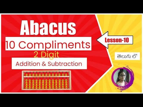 10 compliments 2 digit Addition and Subtraction | 10 compliments Abacus