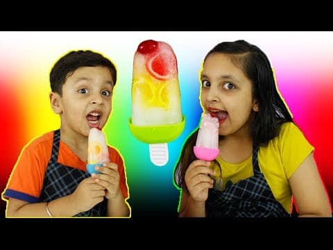 JELLY ICE CANDY - Learn colours shapes - Kids Cooking real food - Aayu And Pihu Show