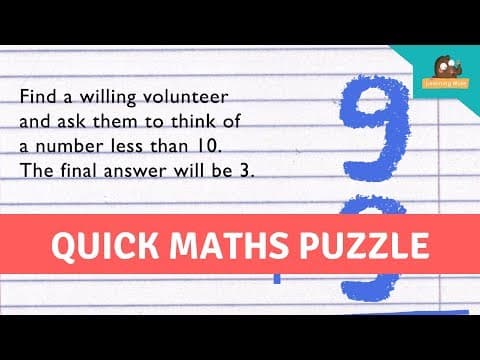 Quick Math Puzzle - Play this Math Trick on Your Friends