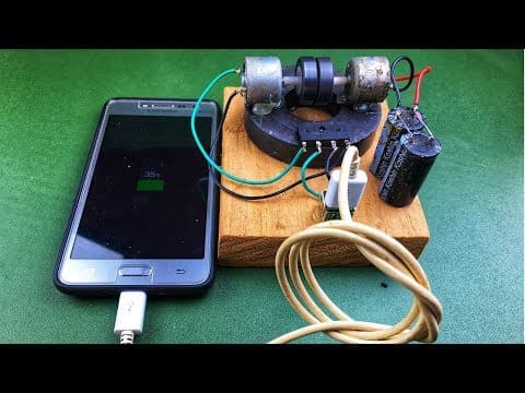 DIY Free Energy 100% Experiments - Make Self Running Machine Mobile Phone Charger Using DC Motor