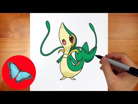 How to draw pokemon - snivy easy step by step