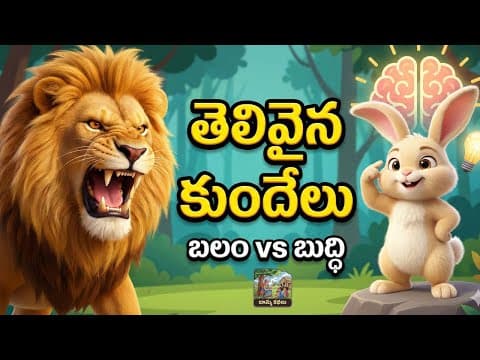 Telugu Stories | తెలివైన కుందేలు - సింహం కథ | The Clever Rabbit Story in Telugu | Telugu Kathalu
