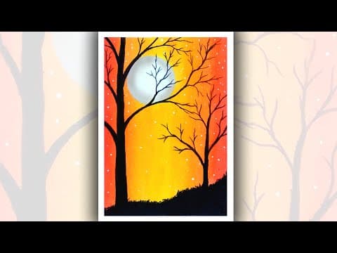 Oil pastel painting for beginners, Easy scenery drawing with oil pastels