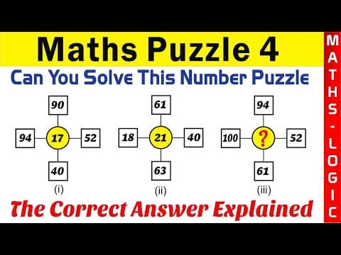Maths puzzle(4) - how to solve this number puzzle - the correct answer explained by maths logictelugu