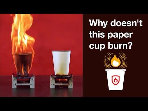 Boiling water in a paper cup