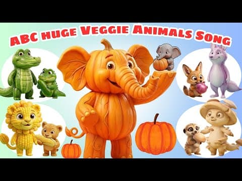 ABC Tiny & Huge Animal Veggie Transformations 🦁🥕 3D Safari Learning for Kids | Meow Meow TV