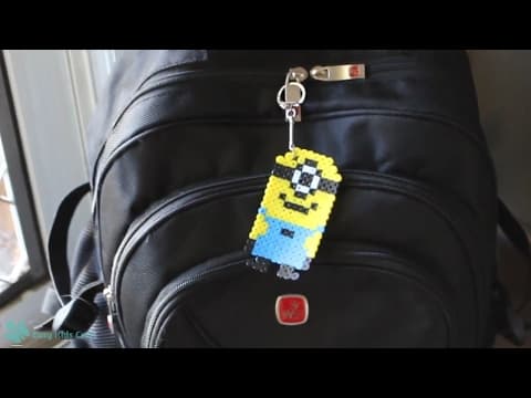 Hama Beads Minion - Perler Beads Minion Keychain and Magnet