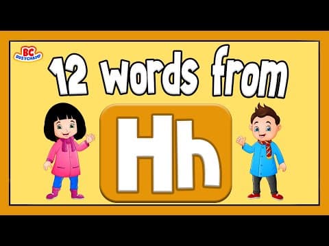 Words That Start With H | Phonics For Toddlers | 12 Words From H | Toddler Learning Video