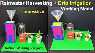 rainwater harvesting with drip irrigation working model for school science project
