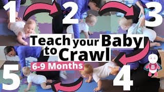 How to teach your baby to crawl in 5 Steps  6-9 Months Baby