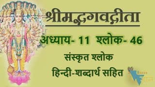 Shloka 11.46 of Bhagavad Gita with Hindi word meanings