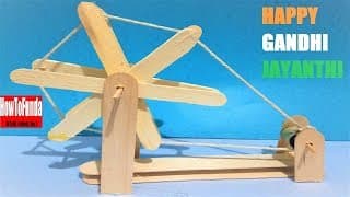 GANDHI charkha | JAYANTI SPECIAL | Diy | ice cream | POPSICLE STICK CRAFT ideas
