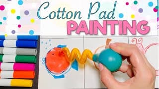 COTTON PAD WATERCOLOR PAINTING l Pipette Sponge Paintbrush l Art and Craft OT Teletherapy for kids