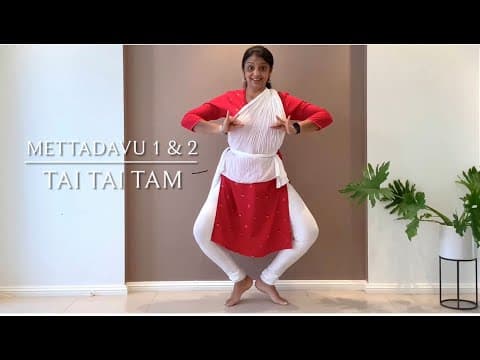 Bharatanatyam - lesson 5 - learn adavus or steps - mettadavu 1 & 2 - tai tai taam