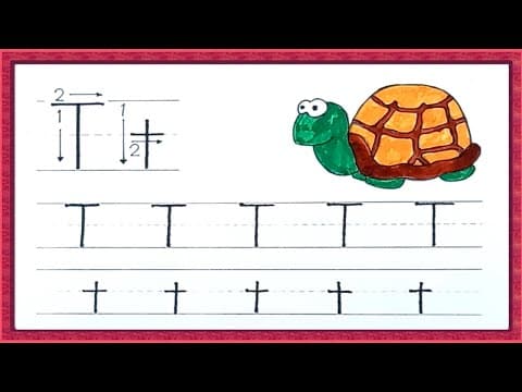 Tracing - tracing letter t - practice writing letter t - tracing letters for kids