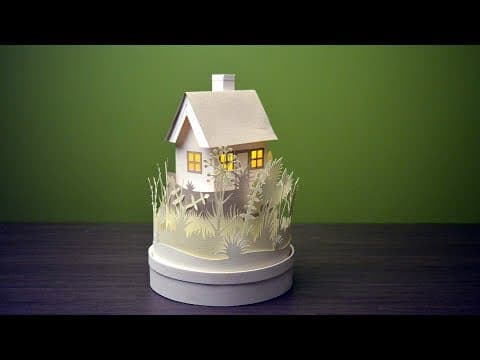 How to make a mini paper house with light | best paper cutting craft