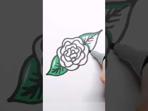 How to draw rose - flower coloring book - how to draw flower #shorts