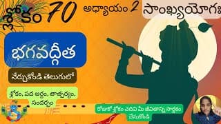 Bhagavad Gita chapter 2 verse 70||sankyayoga|| భగవద్గీత 2వ అధ్యాయం శ్లోకం 70|| divine touch telugu