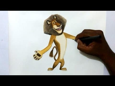 How to draw Alex the Lion  -  Lesson 25