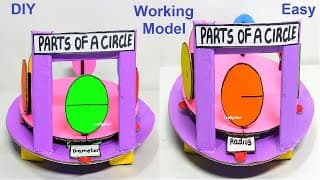 parts of circle working model - maths tlm -diy