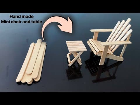 I made chair and table out of ice cream sticks | how to make mini table and chairs