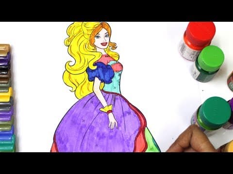 Disney princess barbie colouring book - colouring pages fun art for kids acitivities