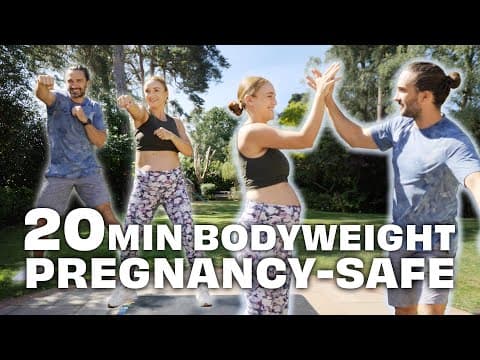 20 Minute PREGNANCY-SAFE Bodyweight Workout with Rosie &amp; Joe | The Body Coach TV