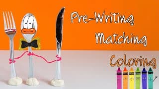 PRE-WRITING, MATCHING, COLORING SKILLS with Utensils l OT Tele-therapy l Remote Learning for Kids