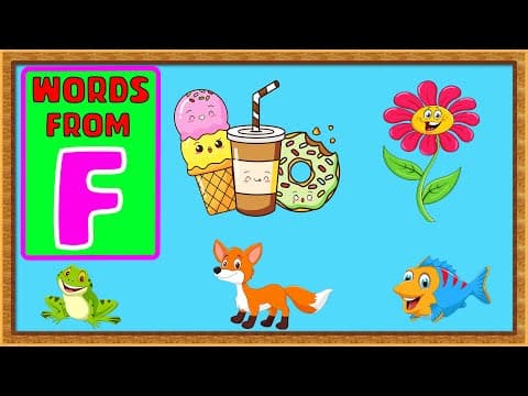 5 words from f - words from f - f for fish - words from alphabets