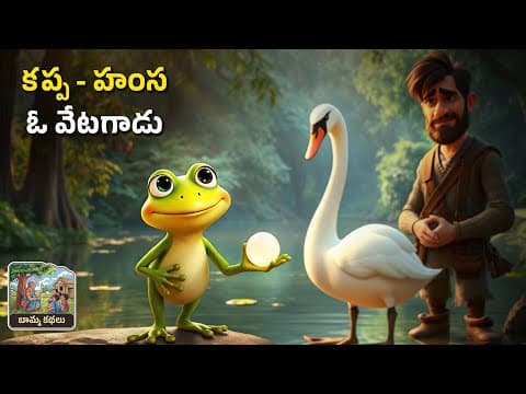 The Frog, the Swan, and the Greedy Hunter | Telugu Story For Children | Kids Moral Stories Telugu